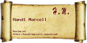 Handl Marcell névjegykártya